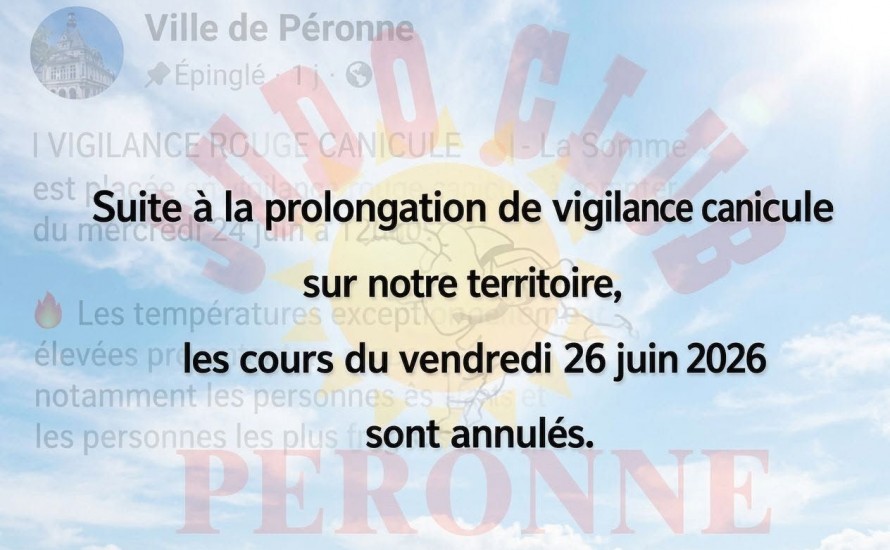 Annulation cours du 26.06.2026