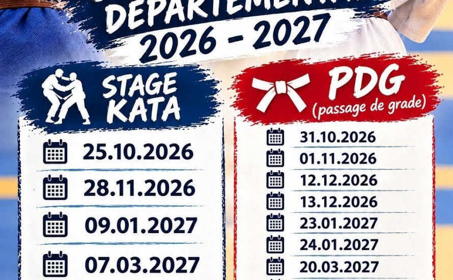 CALENDRIER DEPARTEMENTAL STAGE KATA - PASSAGE DE GRADE